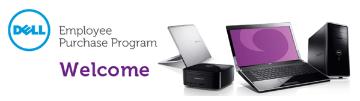 Dell Sales banner with laptops in various colors and a logo.