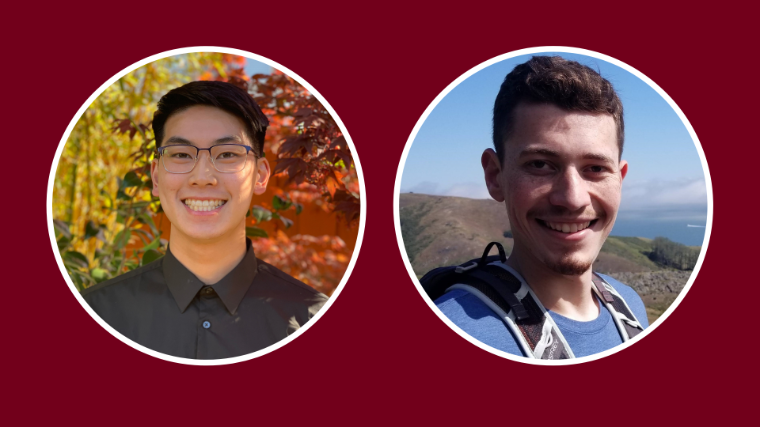 Circular photos of Goldwater Winners Michael Nguyen and Rob Cady image link to story