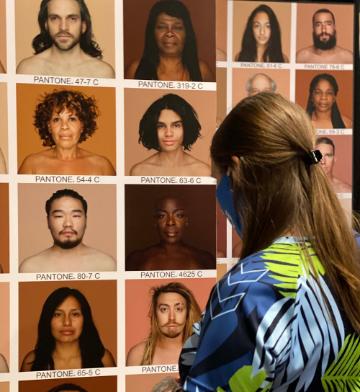 Humans skin tones depicted as Pantone colors